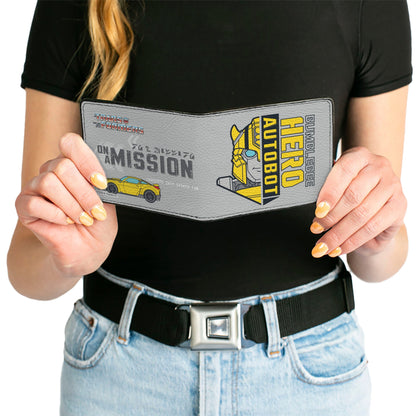 Bi-Fold Wallet - Transformers BUMBLEBEE ON A MISSION and Sports Car Gray - MEGA POP COMICS 