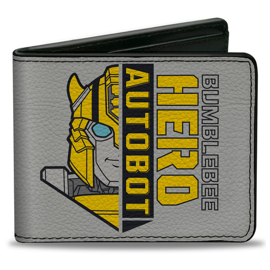 Bi-Fold Wallet - Transformers BUMBLEBEE ON A MISSION and Sports Car Gray - MEGA POP COMICS 
