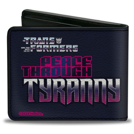 Bi-Fold Wallet - Transformers Megatron PEACE THROUGH TYRANNY Pose Black/Magenta - MEGA POP COMICS 