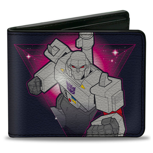 Bi-Fold Wallet - Transformers Megatron PEACE THROUGH TYRANNY Pose Black/Magenta - MEGA POP COMICS 