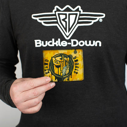 Bi-Fold Wallet - TRANSFORMERS Bumblebee STAND STRONG Autobot Icon Splatter Yellows - MEGA POP COMICS 
