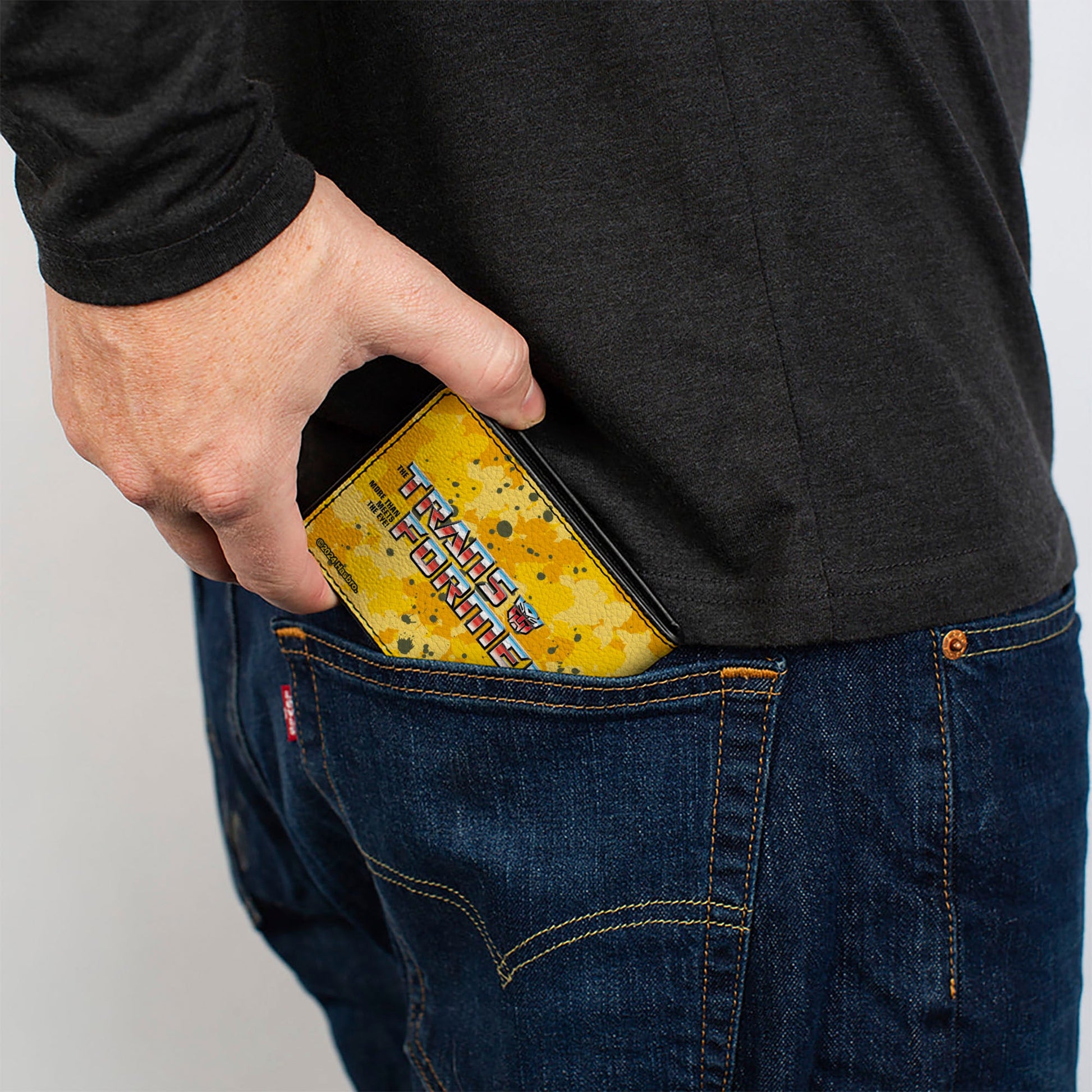 Bi-Fold Wallet - TRANSFORMERS Bumblebee STAND STRONG Autobot Icon Splatter Yellows - MEGA POP COMICS 