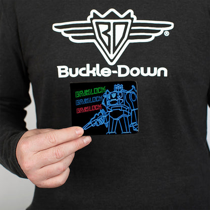 Bi-Fold Wallet - Transformers Electric GRIMLOCK Pose and Autobot Circuit Logo Black/Green/Blue/Red - MEGA POP COMICS 