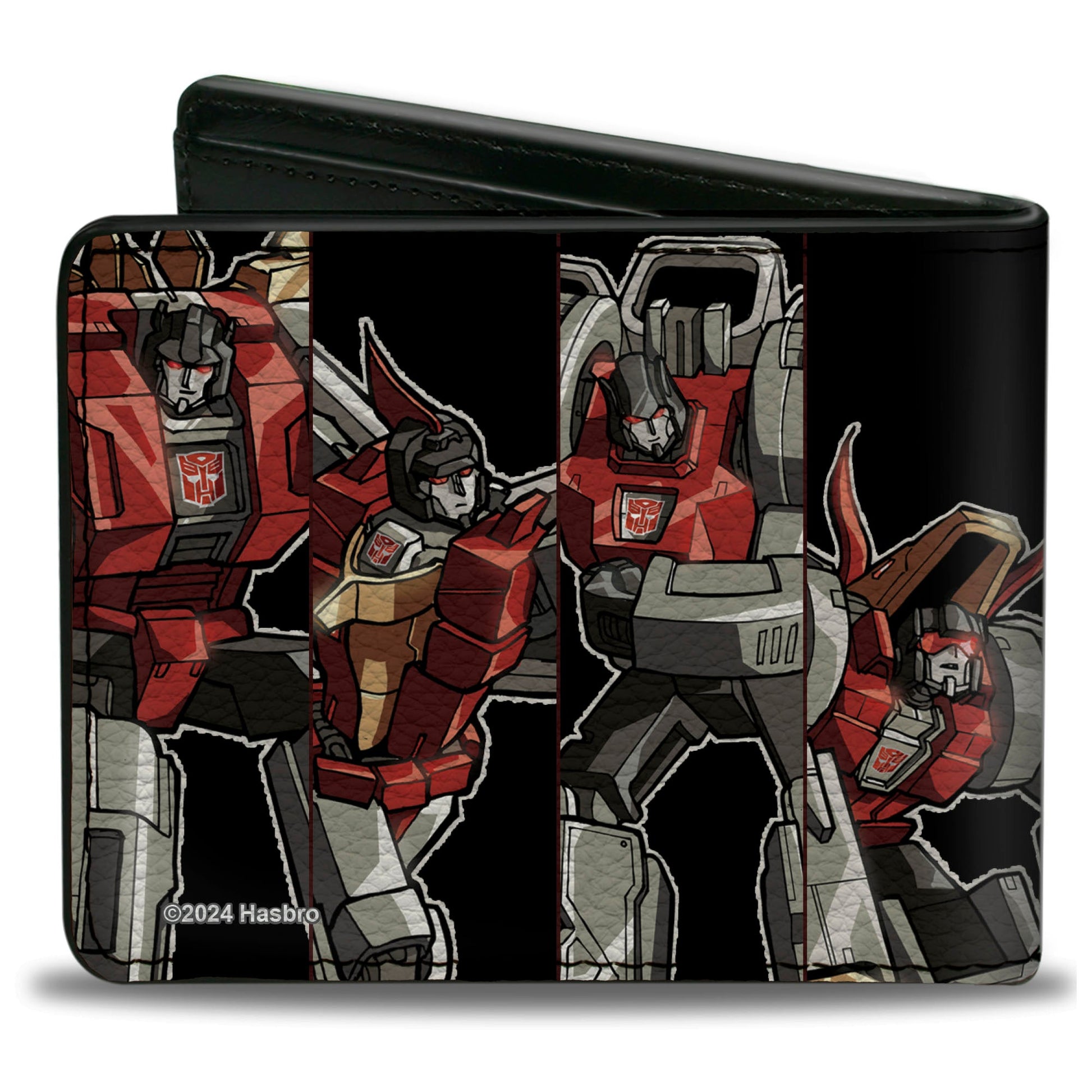 Bi-Fold Wallet - Transformers DINOBOTS Grimlock/Snarl/Swoop/Sludge/Slag Panels Black/Reds - MEGA POP COMICS 