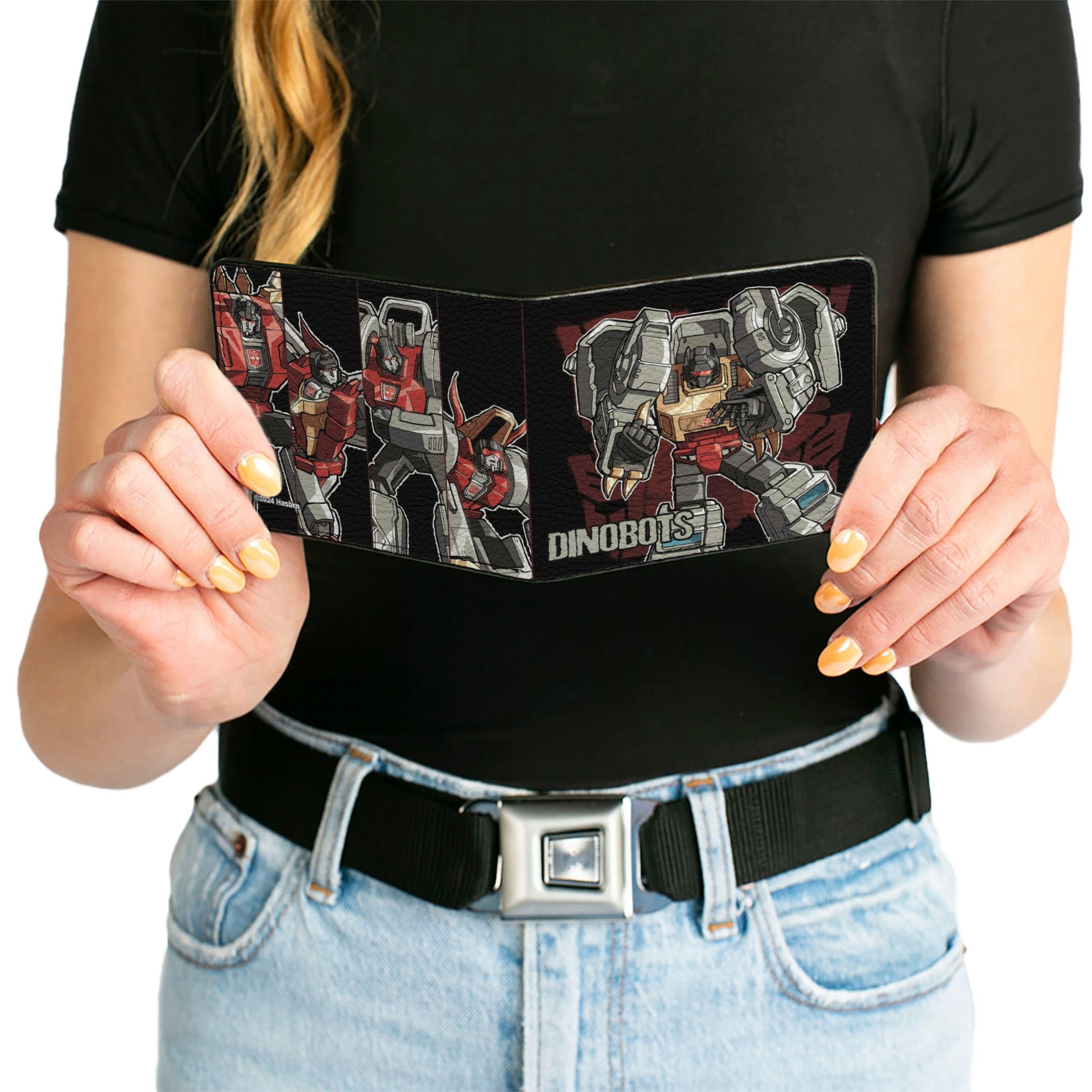 Bi-Fold Wallet - Transformers DINOBOTS Grimlock/Snarl/Swoop/Sludge/Slag Panels Black/Reds - MEGA POP COMICS 