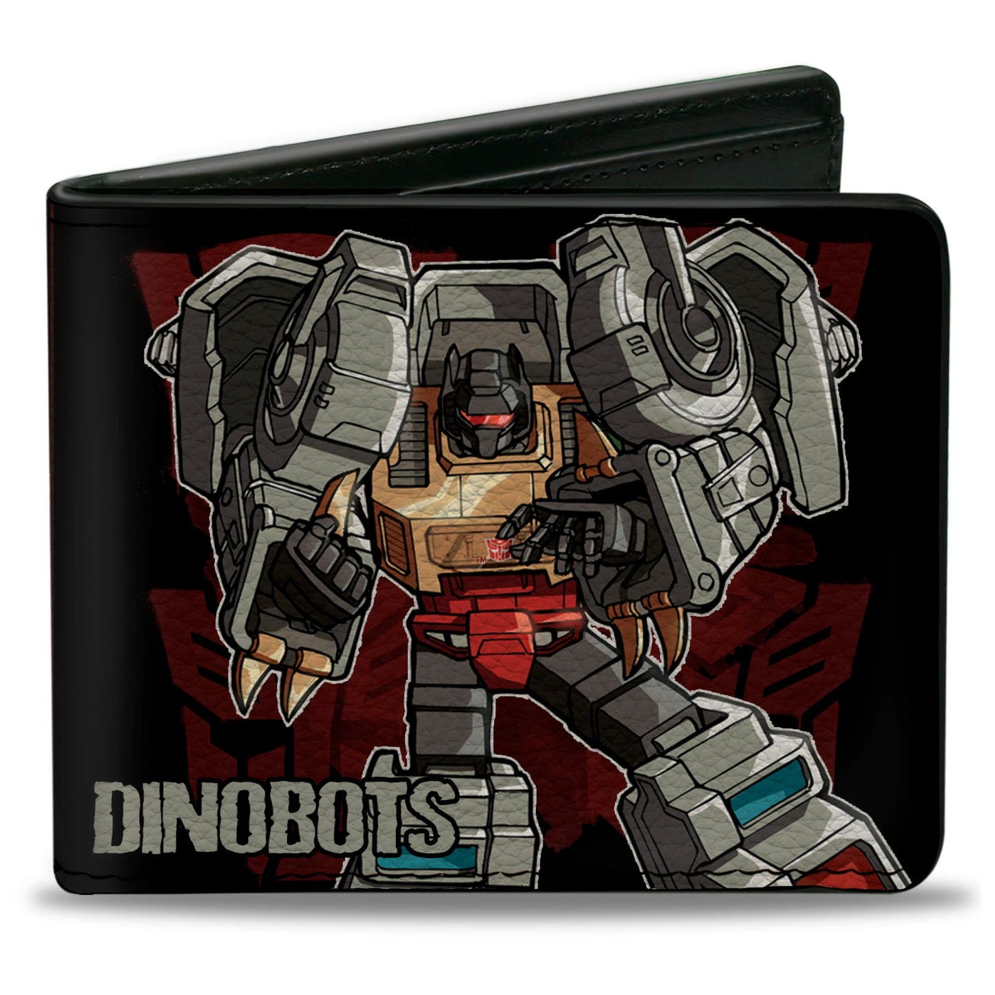 Bi-Fold Wallet - Transformers DINOBOTS Grimlock/Snarl/Swoop/Sludge/Slag Panels Black/Reds - MEGA POP COMICS 