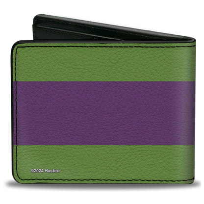 Bi-Fold Wallet - Transformers Decepticon Shield and Stripe Green/Purple/White - MEGA POP COMICS 