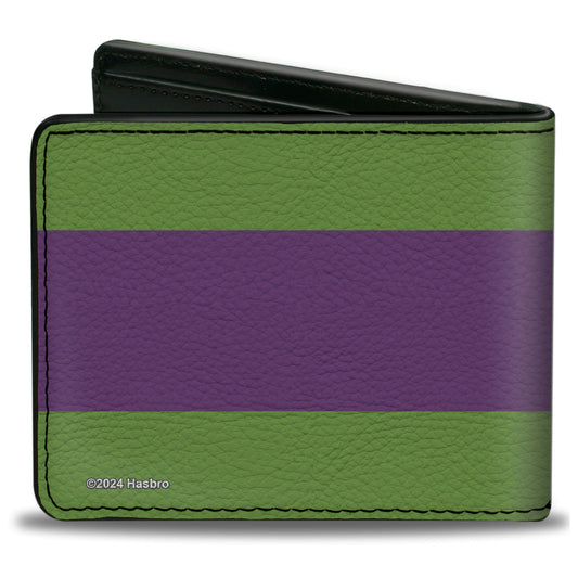 Bi-Fold Wallet - Transformers Decepticon Shield and Stripe Green/Purple/White - MEGA POP COMICS 