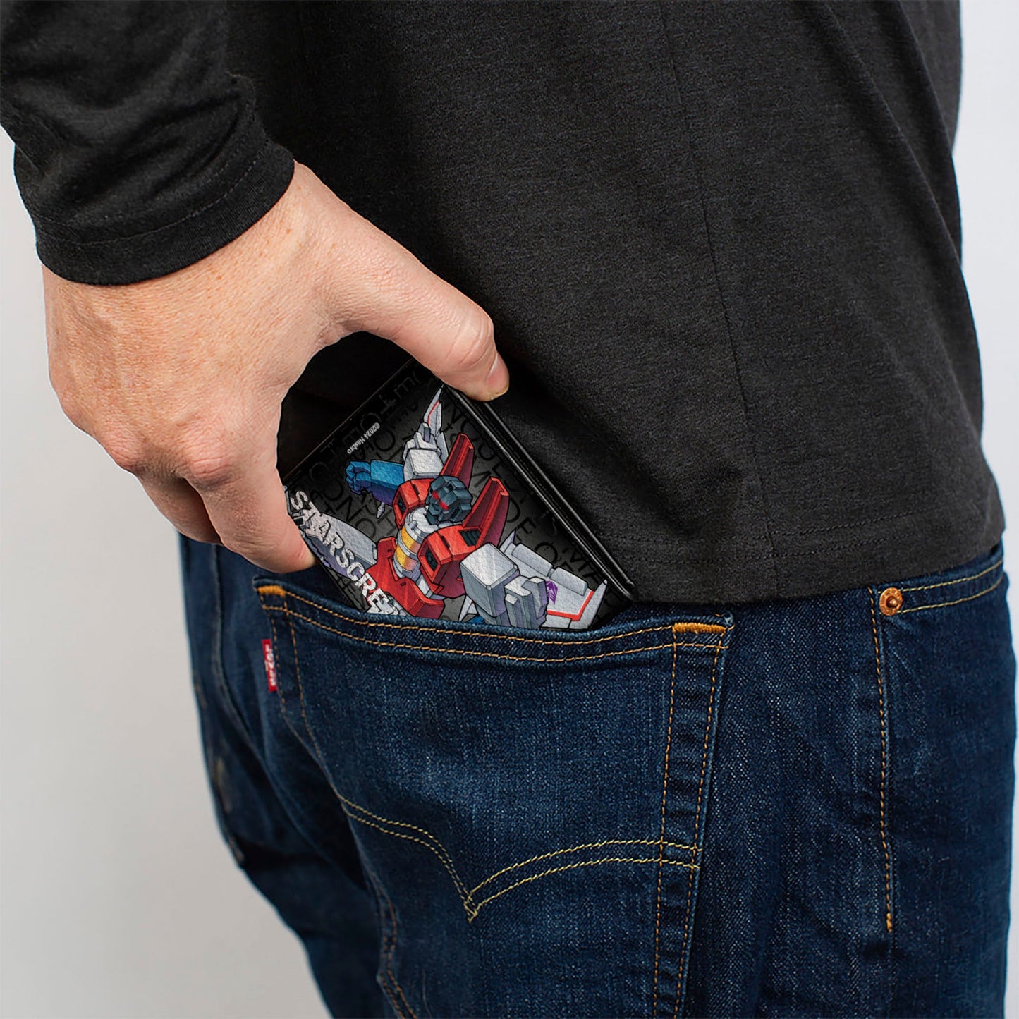 Bi-Fold Wallet - Transformers STARSCREAM Poses and Decepticon Shield Black/Grays - MEGA POP COMICS 