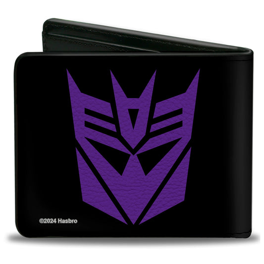 Bi-Fold Wallet - Transformers Decepticon Shield Black/Purple - MEGA POP COMICS 