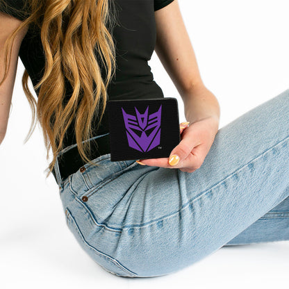 Bi-Fold Wallet - Transformers Decepticon Shield Black/Purple - MEGA POP COMICS 