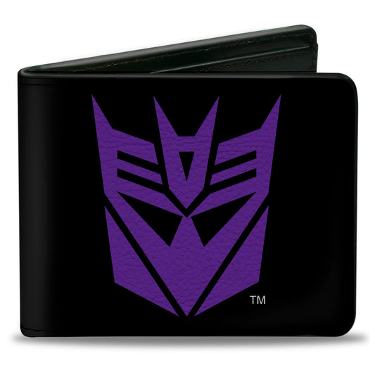 Bi-Fold Wallet - Transformers Decepticon Shield Black/Purple - MEGA POP COMICS 