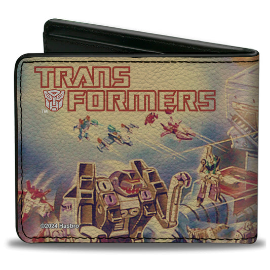 Bi-Fold Wallet - TRANSFORMERS Fortress Maximus 1987 Box Art Battle Scene - MEGA POP COMICS 