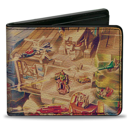 Bi-Fold Wallet - TRANSFORMERS Fortress Maximus 1987 Box Art Battle Scene - MEGA POP COMICS 