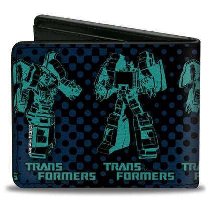 Bi-Fold Wallet - TRANSFORMERS Grimlock Poses Halftone Black/Blues - MEGA POP COMICS 