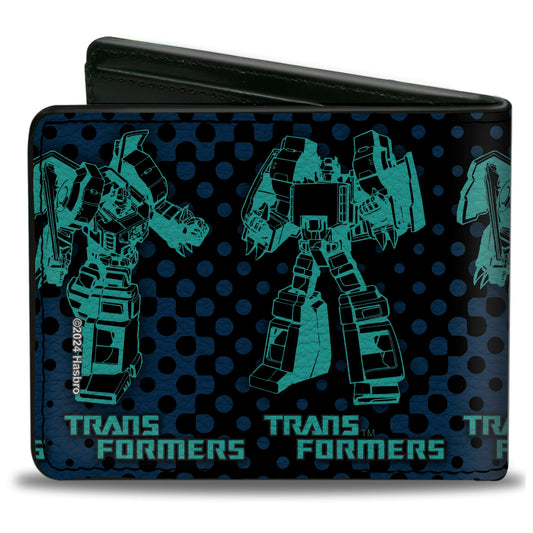 Bi-Fold Wallet - TRANSFORMERS Grimlock Poses Halftone Black/Blues - MEGA POP COMICS 