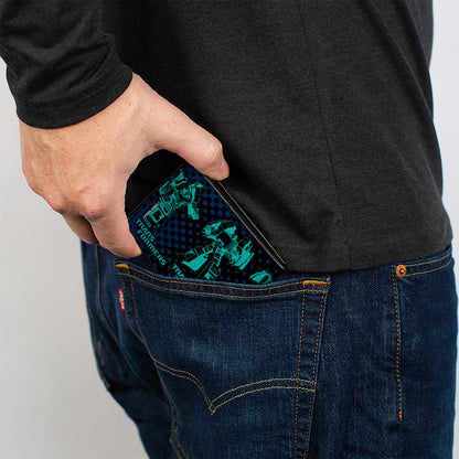 Bi-Fold Wallet - TRANSFORMERS Grimlock Poses Halftone Black/Blues - MEGA POP COMICS 