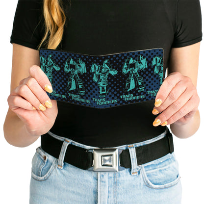 Bi-Fold Wallet - TRANSFORMERS Grimlock Poses Halftone Black/Blues - MEGA POP COMICS 
