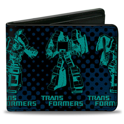 Bi-Fold Wallet - TRANSFORMERS Grimlock Poses Halftone Black/Blues - MEGA POP COMICS 