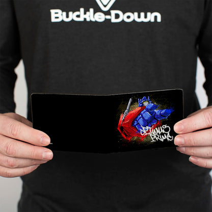 Bi-Fold Wallet - Transformers OPTIMUS PRIME Pointing Pose/Tag Black - MEGA POP COMICS 