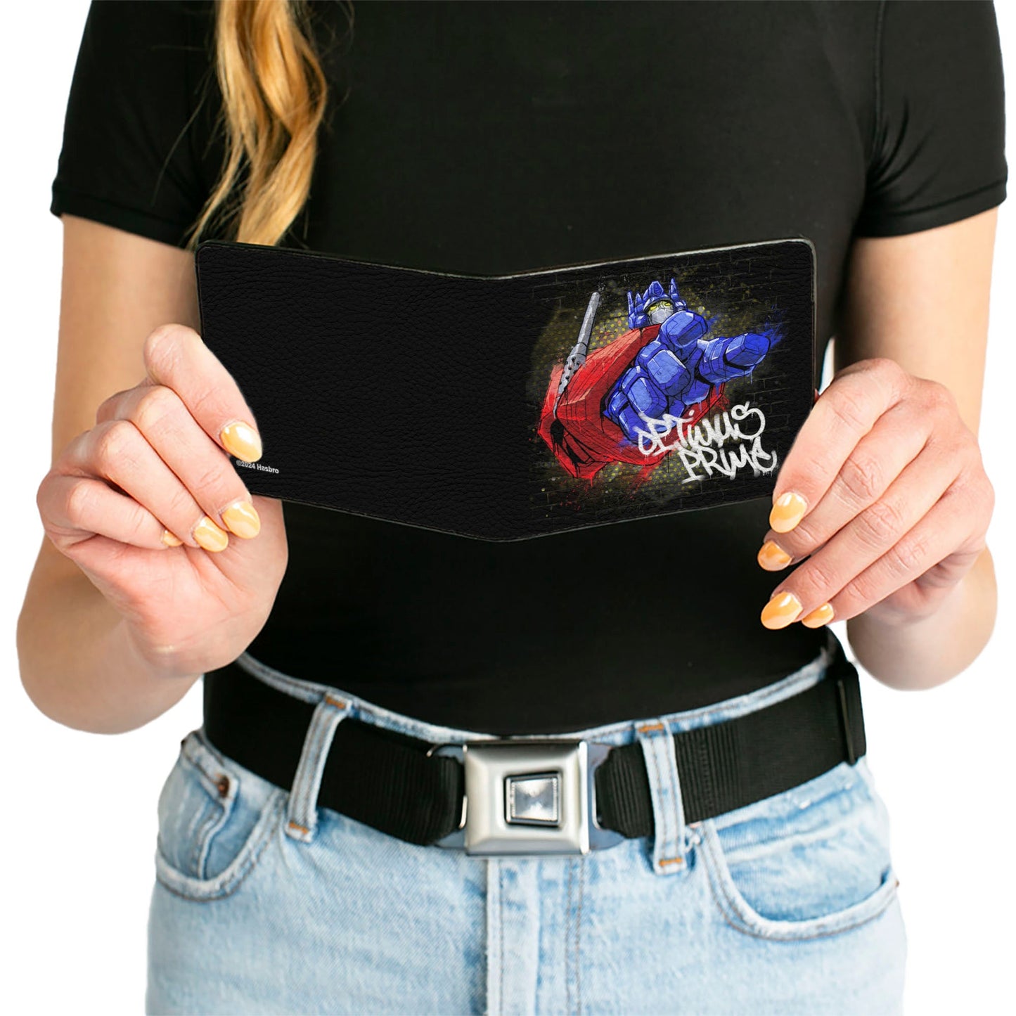 Bi-Fold Wallet - Transformers OPTIMUS PRIME Pointing Pose/Tag Black - MEGA POP COMICS 