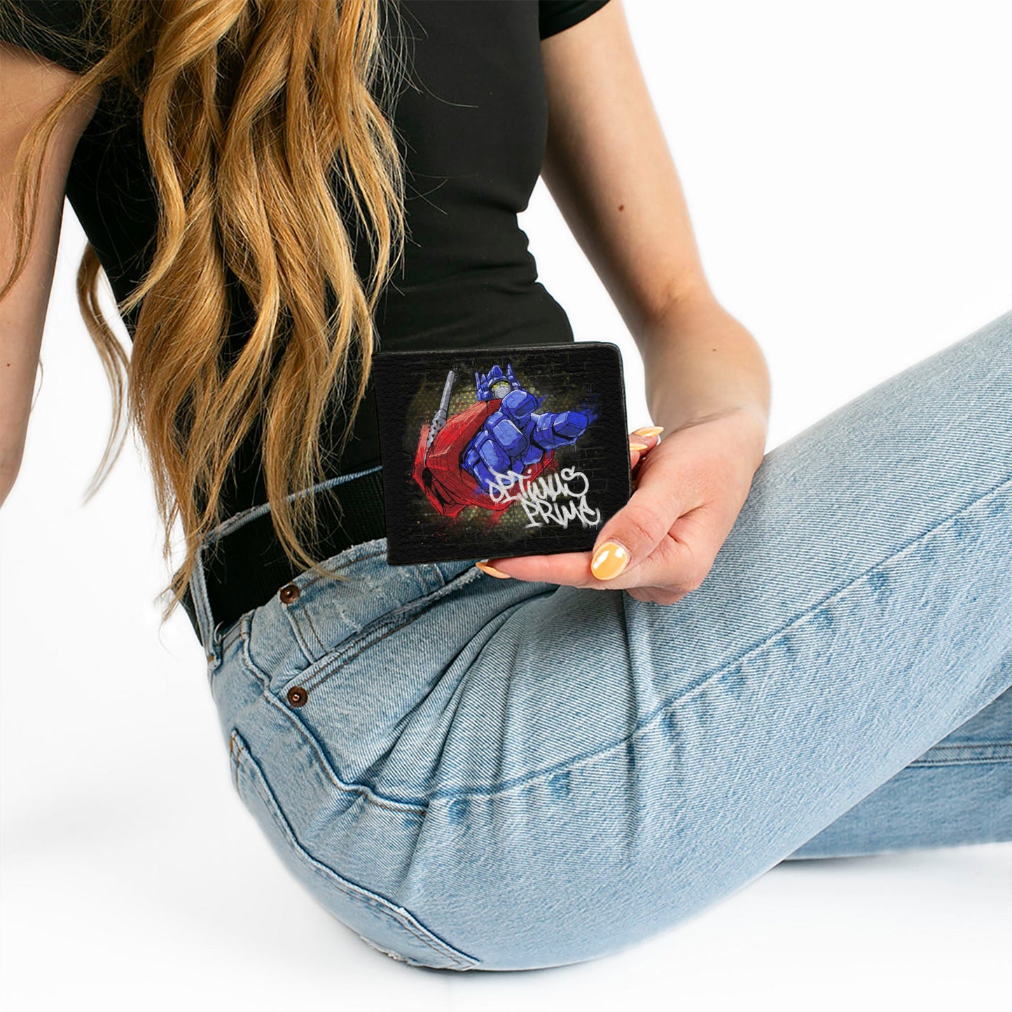 Bi-Fold Wallet - Transformers OPTIMUS PRIME Pointing Pose/Tag Black - MEGA POP COMICS 