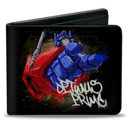 Bi-Fold Wallet - Transformers OPTIMUS PRIME Pointing Pose/Tag Black - MEGA POP COMICS 
