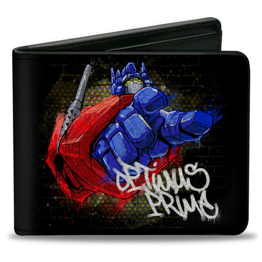 Bi-Fold Wallet - Transformers OPTIMUS PRIME Pointing Pose/Tag Black - MEGA POP COMICS 
