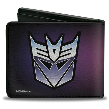 Bi-Fold Wallet - Transformers Autobot and Decepticon Gradient Shields Reds/Purples - MEGA POP COMICS 