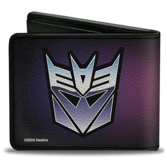 Bi-Fold Wallet - Transformers Autobot and Decepticon Gradient Shields Reds/Purples - MEGA POP COMICS 