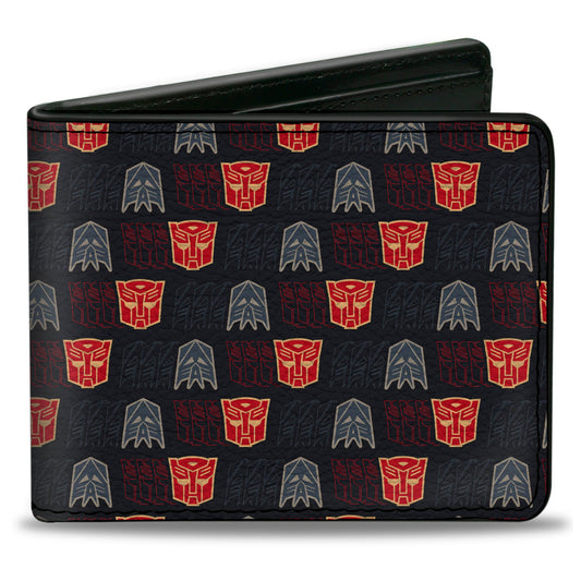 Bi-Fold Wallet - Transformers Autobot Decepticon Shield Flip Black/Multi Color - MEGA POP COMICS 