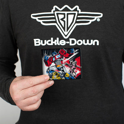 Bi-Fold Wallet - Transformers Decepticon and Autobots Battle Black/White - MEGA POP COMICS 