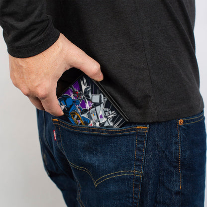 Bi-Fold Wallet - Transformers Decepticon and Autobots Battle Black/White - MEGA POP COMICS 