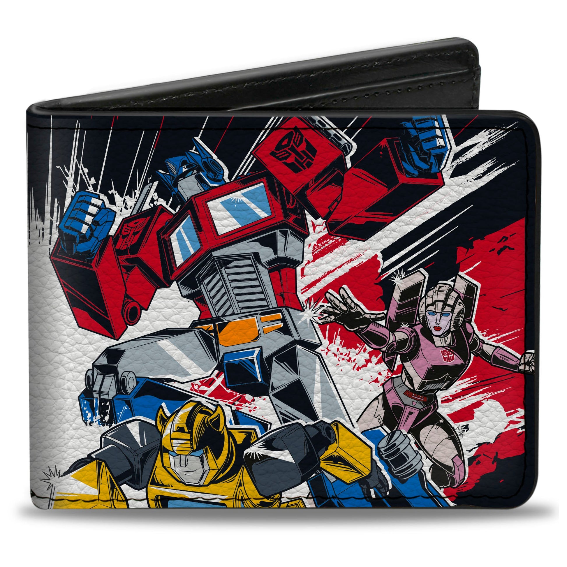 Bi-Fold Wallet - Transformers Decepticon and Autobots Battle Black/White - MEGA POP COMICS 