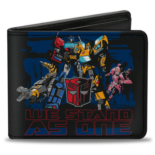 Bi-Fold Wallet - Transformers Autobots WE STAND AS ONE Group Pose Black/Blue/Red - MEGA POP COMICS 