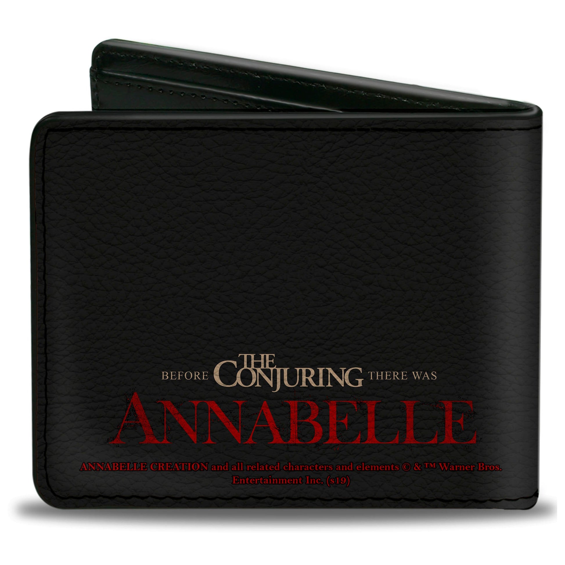 Bi-Fold Wallet - Annabelle Half Face + ANNABELLE Logo Black Tan Red - MEGA POP COMICS 