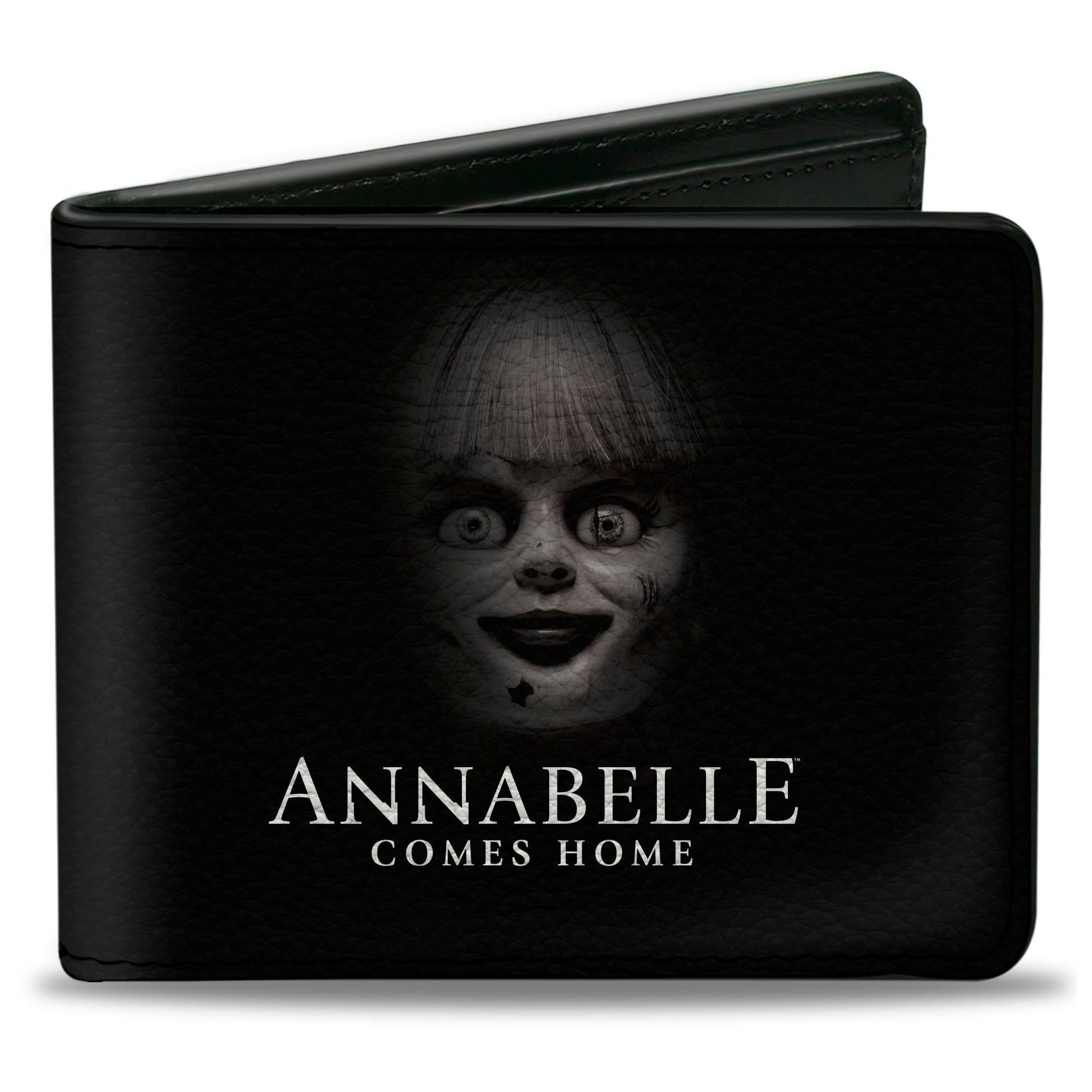 Bi-Fold Wallet - ANNABELLE COMES HOME Face Close-Up + HORROR Text Black/Red - MEGA POP COMICS 