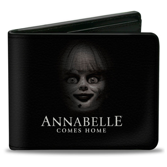 Bi-Fold Wallet - ANNABELLE COMES HOME Face Close-Up + HORROR Text Black/Red - MEGA POP COMICS 