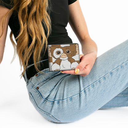 Bi-Fold Wallet - The Gremlins Gizmo Pose Checker Brown/White - MEGA POP COMICS 