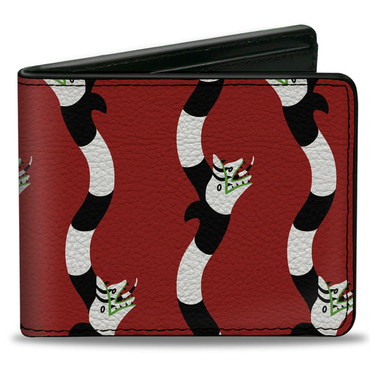 Bi-Fold Wallet - BEETLEJUICE Banner Sandworm Stripe Bed/Black/White - MEGA POP COMICS 