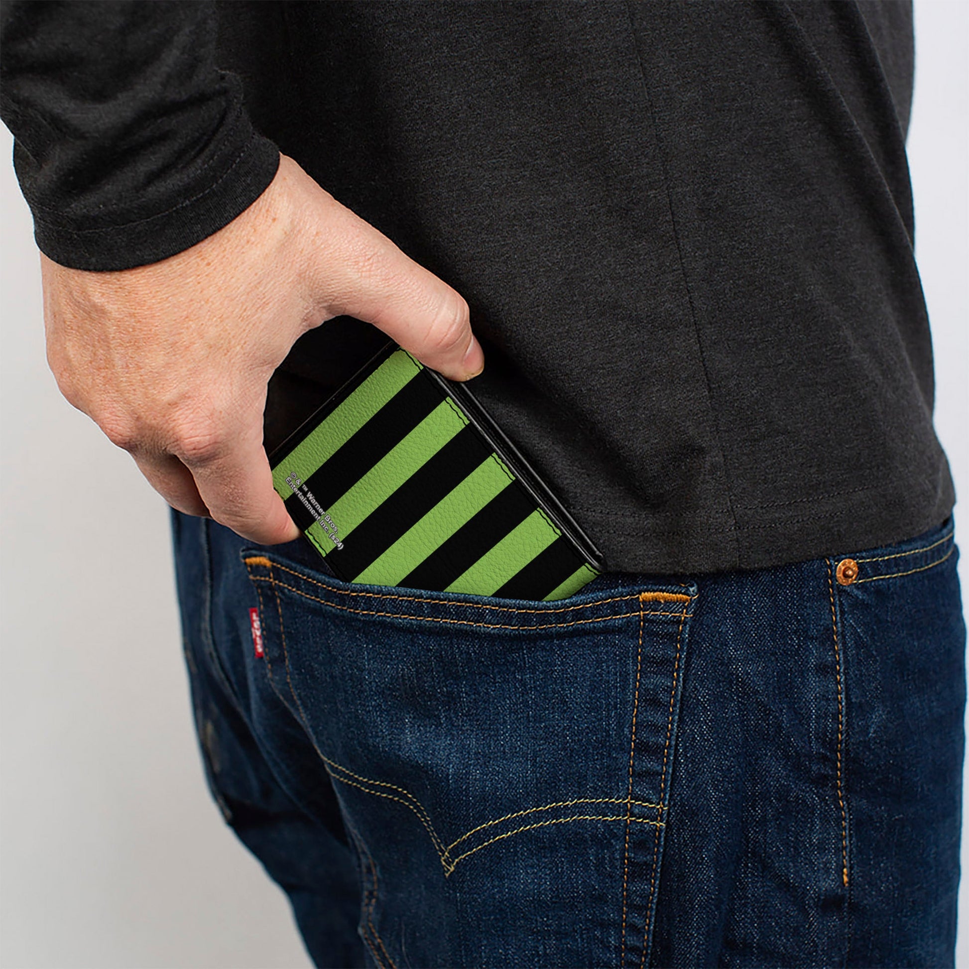 Bi-Fold Wallet - BEETLEJUICE Chibi Characters and Spider Webs Collage Greens - MEGA POP COMICS 