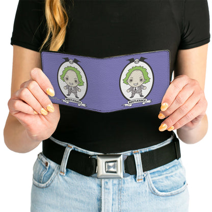 Bi-Fold Wallet - BEETLEJUICE Chibi Full Body Portrait Pose Blue - MEGA POP COMICS 