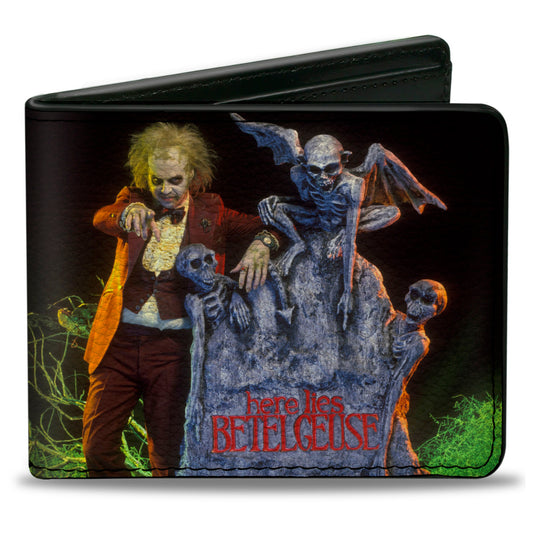 Bi-Fold Wallet - Beetlejuice HERE LIES BETELGEUSE Graveyard Pose - MEGA POP COMICS 