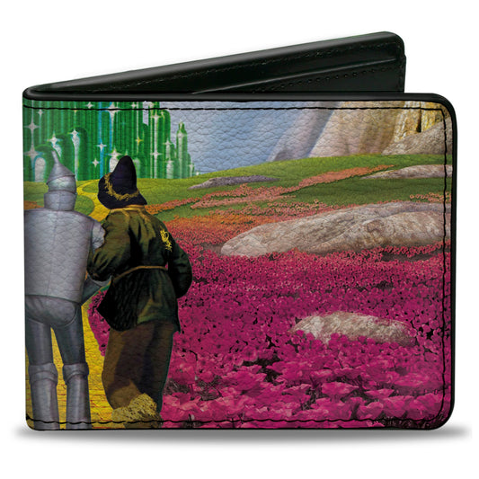 Bi-Fold Wallet - The Wizard of Oz Yellow Brick Road Poppy Field and Emerald City Scene - MEGA POP COMICS 