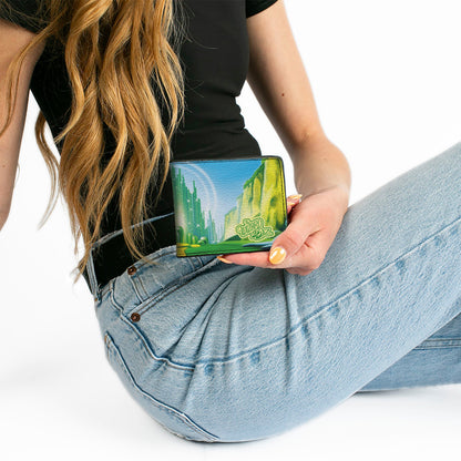 Bi-Fold Wallet - The Wizard of Oz Emerald City Scene Blues/Greens - MEGA POP COMICS 
