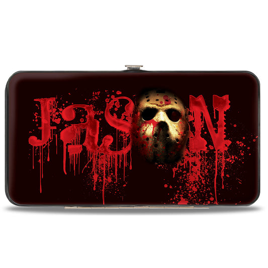 Hinged Wallet - Friday the 13th JASON Mask Splatter + Jason Walking Pose Black Reds - MEGA POP COMICS 