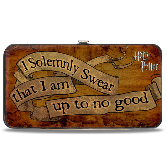 Hinged Wallet - Harry Potter I SOLEMNLY SWEAR THAT I AM UP TO NO GOOD Banner Tan Black - MEGA POP COMICS 