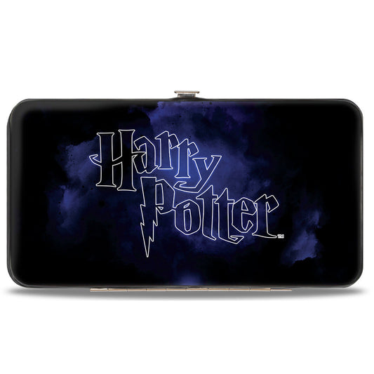 Hinged Wallet - Harry Potter HEDWIG Wings Pose + HARRY POTTER Black Purples White - MEGA POP COMICS 
