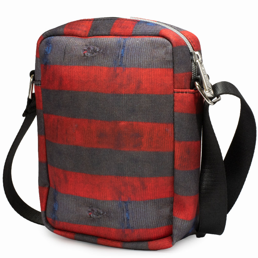 Women's Crossbody Wallet - Nightmare on Elm Street Freddy Krueger Stripes NEVER SLEEP AGAIN Red Grays - MEGA POP COMICS 