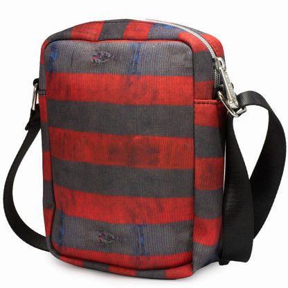 Women's Crossbody Wallet - Nightmare on Elm Street Freddy Krueger Stripes NEVER SLEEP AGAIN Red Grays - MEGA POP COMICS 
